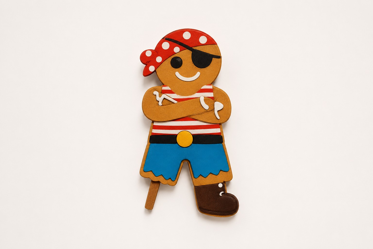 Playful gingerbread pirate illustration